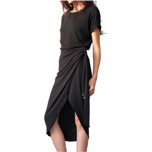 Lblc The Label Kelly Wrap Dress Black Size M - Picture 2 of 3